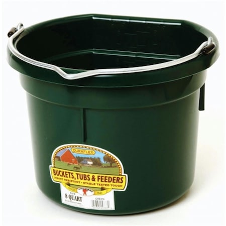 Miller Mfg Inc Flat Back Plastic Bucket- Green 8 Quart - P8FBGREEN MI37051